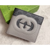 Gucci Wallet with cut-out Interlocking G 701420 Gray 2023