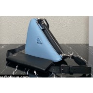 Prada Saffiano leather and leather shoulder bag 2VH157 Black/Blue 2023