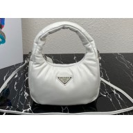 Prada Soft padded nappa leather mini-bag 1BA384 White 2023