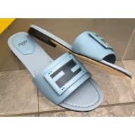 Fendi Baguette leather slides Blue 2023
