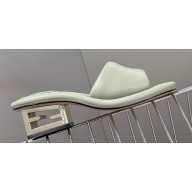 Fendi Baguette nappa leather slides Light Green 2023