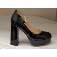 Gianvito Rossi Heel 11.5cm Platform 3.5cm Manila Pumps Leather Patent Black 2023