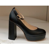 Gianvito Rossi Heel 11.5cm Platform 3.5cm Manila Pumps Leather Black 2023