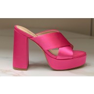 Gianvito Rossi Heel 11.5cm Platform 3.5cm Sheridan Mules Satin Fuchsia 2023