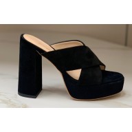 Gianvito Rossi Heel 11.5cm Platform 3.5cm Sheridan Mules Suede Black 2023