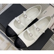 Chanel Lambskin and Calfskin Mary Janes G39514 White 2023