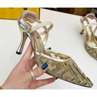 Fendi Colibrì Lite mesh high-heeled slingbacks Gold 2023