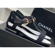 Chanel Heel 2cm Lambskin and Grosgrain Sandals G39022 Black 2023