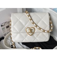 Chanel Mini Flap Bag in Lambskin AS3979 White 2023