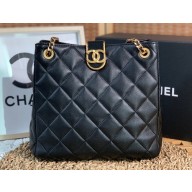 Chanel Small Shopping Bag in Lambskin AS3477 Black 2023