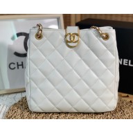 Chanel Small Shopping Bag in Lambskin AS3477 White 2023