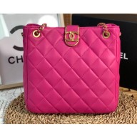 Chanel Small Shopping Bag in Lambskin AS3477 Fuchsia 2023