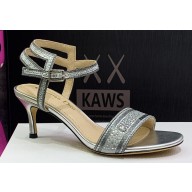 Dior Heel 6.5cm Cotton Embroidered with Strass Dway Sandals Silver 2023