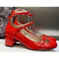 Dior Heel 7cm Patent Calfskin Aime Dior Pumps Red 2023