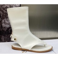 Dior Lambskin Spirit Thong Sandals White 2023