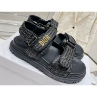 Dior Braided Raffia DiorAct Sandals Black 2023
