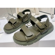 Dior Lambskin DiorAct Sandals Army Green 2023