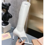 Miu Miu Heel 5cm Stretch leather thong boots White 2023