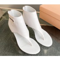 Miu Miu Heel 4.5cm leather thong booties White 2023
