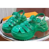Louis Vuitton Heel 5cm LV Archlight Flat Sandals Patent calf leather Green 2023