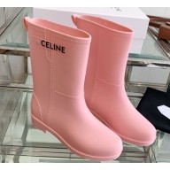 Celine Logo Rain Boots Pink 2023