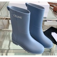 Celine Logo Rain Boots Blue 2023