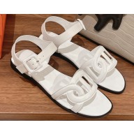 Hermes Feliz sandals in Nappa leather White 2023