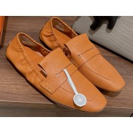 Hermes Echo loafers with perforated signature "H" detail Brown 2023