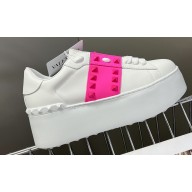 Valentino Heel 6cm platform Rockstud Untitled sneakers in calfskin White/Fuchsia 2023