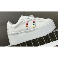 Valentino Heel 6cm platform Rockstud Untitled sneakers in calfskin White/Multicolor 2023