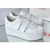 Valentino Heel 6cm platform Rockstud Untitled sneakers in calfskin White/Silver 2023