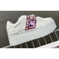 Valentino Heel 6cm platform Rockstud Untitled sneakers in calfskin White/Purple 2023