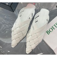 Bottega Veneta Open-back Intreccio leather Alfie Slippers White 2023