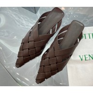Bottega Veneta Open-back Intreccio leather Alfie Slippers Coffee 2023