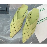Bottega Veneta Open-back Intreccio leather Alfie Slippers Light Yellow 2023