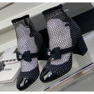 Chanel Heel 9cm Resille, Strass, Kid Suede & Patent Calfskin Black Mary Janes G40093 2023