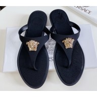 Cheap Sale Versace Medusa Thong Sandals Black 2023