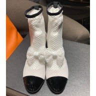 Chanel Heel 5.5cm Resille, Kid Suede & Patent Calfskin Mary Janes G40097 White 2023