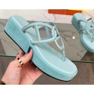 Cheap Sale Hermes Gipsy sandals in Nappa leather with platform Pale Blue 2023