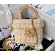 Chanel Small Vanity Case Bag AS3973 Tweed Beige 2023