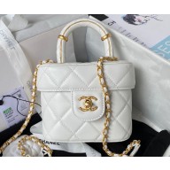 Chanel Small Vanity Case Bag AS3973 Lambskin White 2023