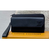 Louis Vuitton LV Aerogram cowhide leather New Long Wallet M69831 Black