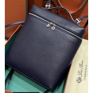 Loro Piana Extra Pocket Backpack L 23.5 in Dyed Calfskin Dark Blue