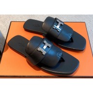 Hermes Galerie Sandals in calfskin Black 2023