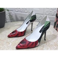 Dolce & Gabbana Heel 10.5cm Rose-print jersey Pumps White 2023