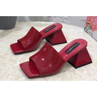 Dolce & Gabbana geometric Heel 6.5cm Patent leather mules Red 2023