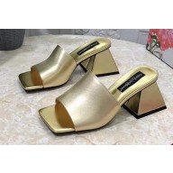 Dolce & Gabbana geometric Heel 6.5cm leather mules Gold 2023