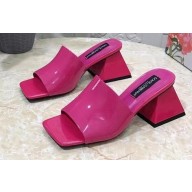 Dolce & Gabbana geometric Heel 6.5cm Patent leather mules Fuchsia 2023