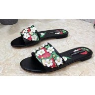 Dolce & Gabbana Heel 10.5cm print Floral slides Black 2023
