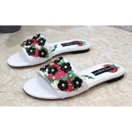 Dolce & Gabbana Heel 10.5cm print Floral slides White/Black 2023